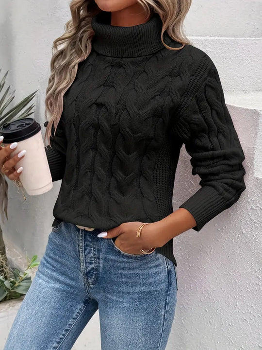 Cady | Cable Knit Turtleneck Sweater