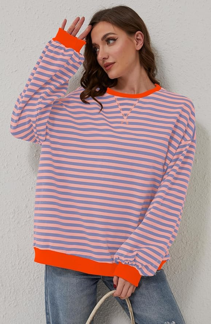 Emma | Cozy Oversized Striped Pullover