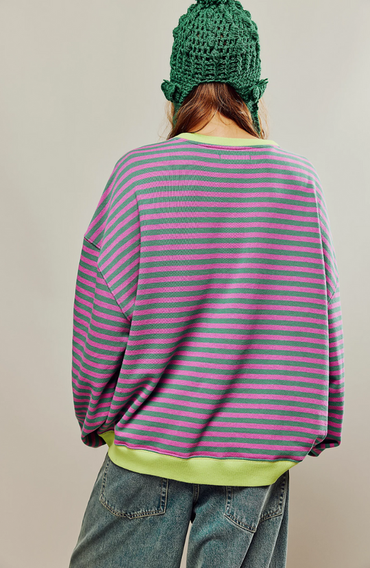 Emma | Cozy Oversized Striped Pullover