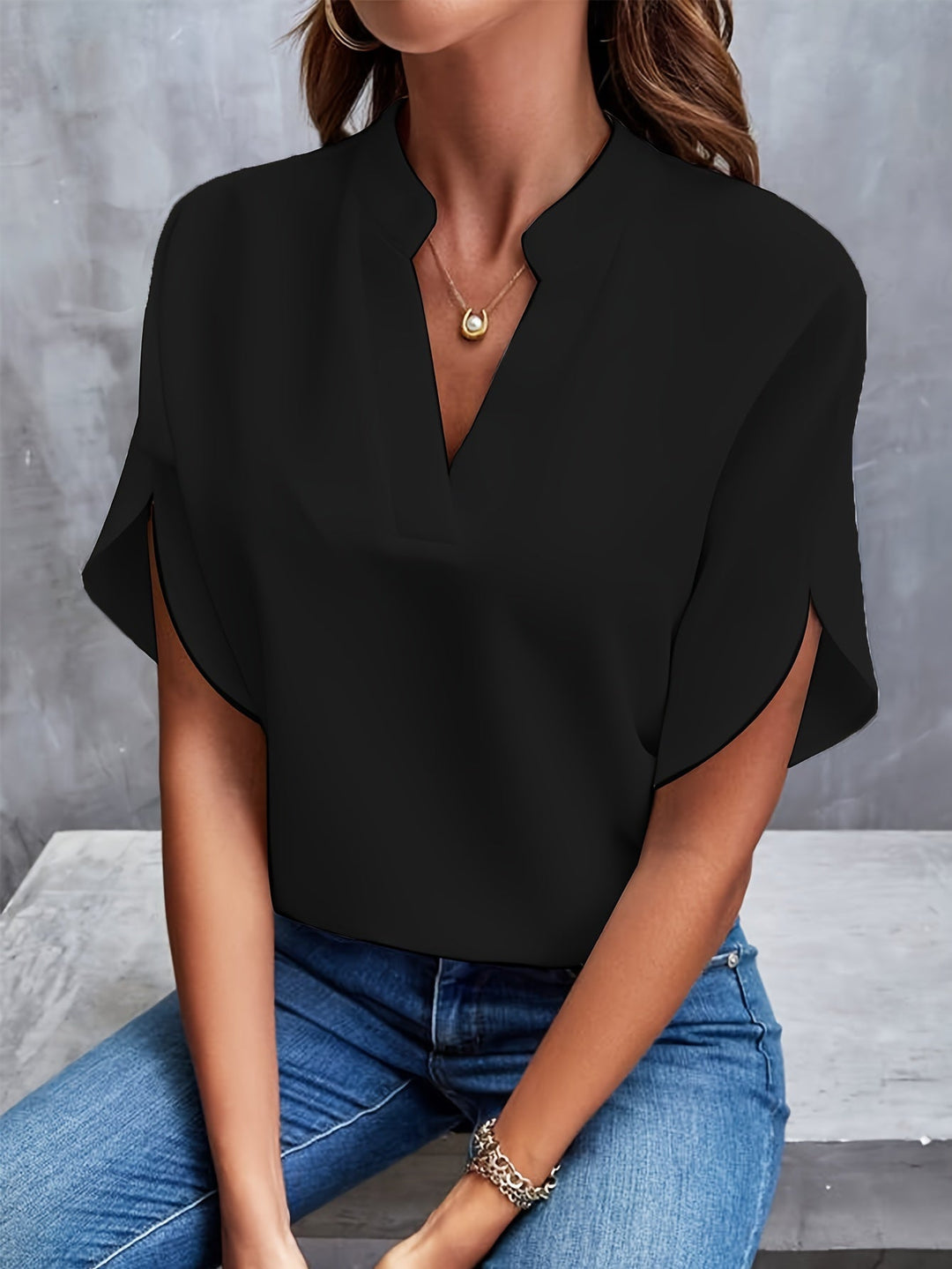 Azure | Graceful Split Blouse