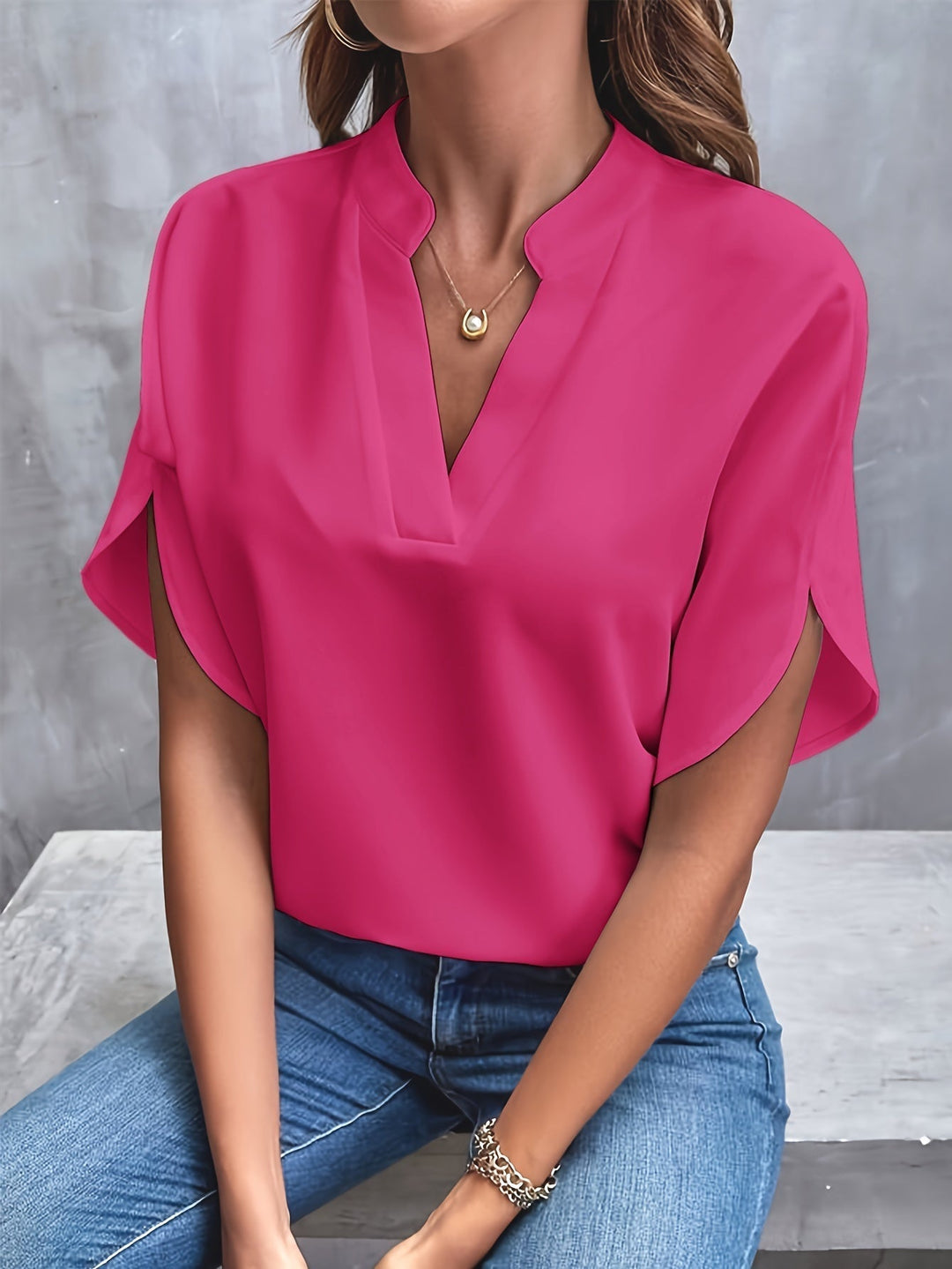 Azure | Graceful Split Blouse